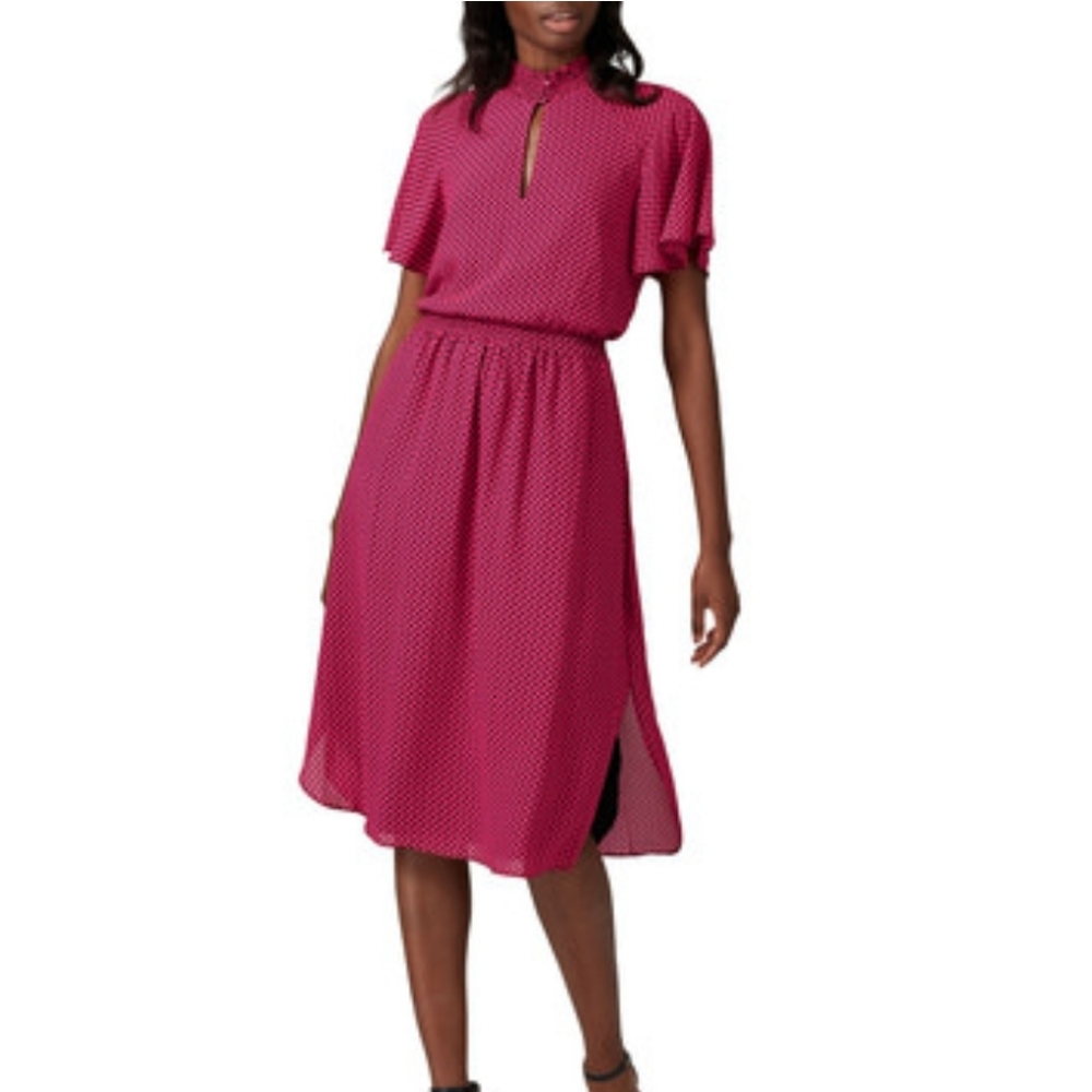 Rachel Roy Mock Neck Geometric Print Dress